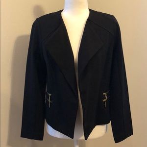 Chico’s black blazer with gold zippers. Chico Sz 0